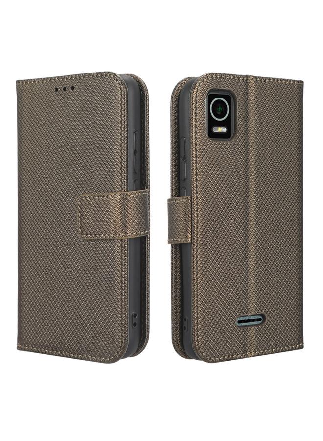 اس-توب جراب هاتف ذكي من الجلد بتصميم ماسي لهاتف Cricket Debut - Image 2