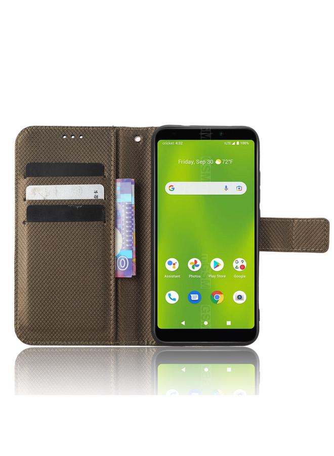 اس-توب جراب هاتف ذكي من الجلد بتصميم ماسي لهاتف Cricket Debut - Image 3