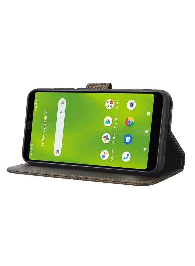 اس-توب جراب هاتف ذكي من الجلد بتصميم ماسي لهاتف Cricket Debut - Image 4