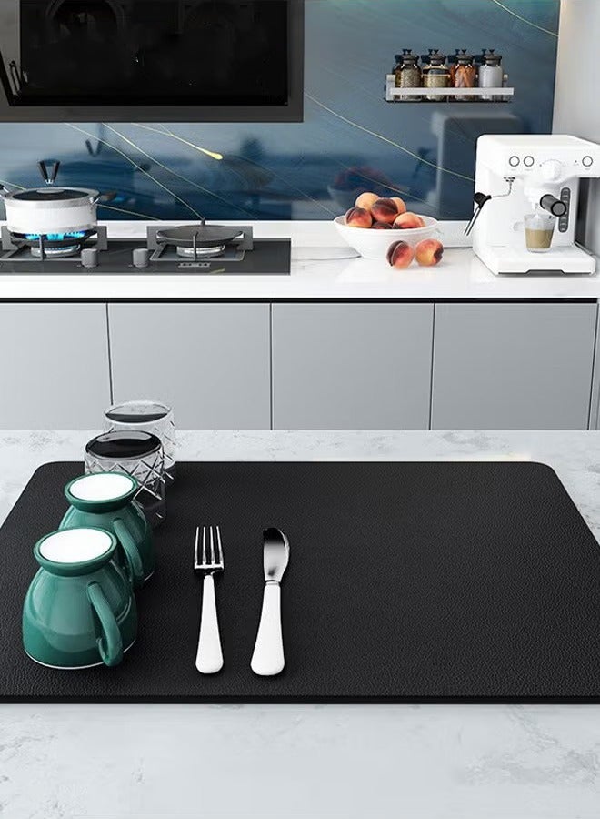 Beauenty 2PCS Coffee Mat for Countertops Coffee Bar Accessories Fit Under Coffee Maker Espresso Machine Absorbent Hide Stain Rubber Mat for Countertop Dish Drying Mat for Kitchen Counter - Image 2