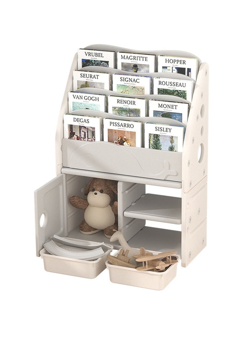 Arabest Kids Bookshelf, Toy Storage Cabinet and Organizer station, Large Book Storage Display Holder(White)  - Image 2
