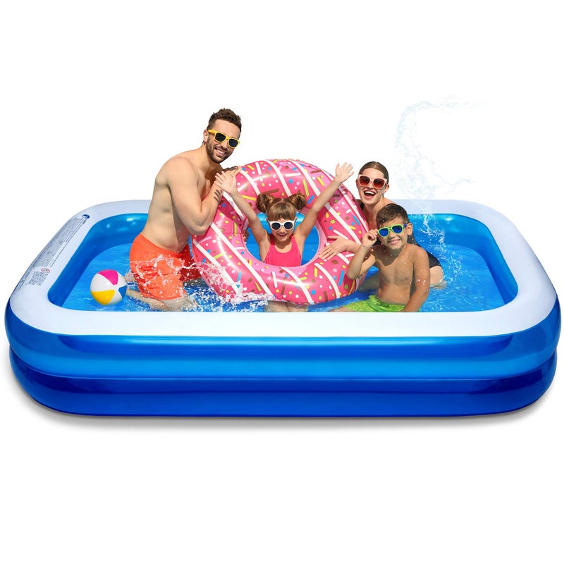 CHICLIST Inflatable Swimming Pool 103 X69 X20 FullSized Lounge Pool for Kiddie Adults Easy Set Family for Backyard Summer Water Party Outdoor Kiddie Pools - Image 2