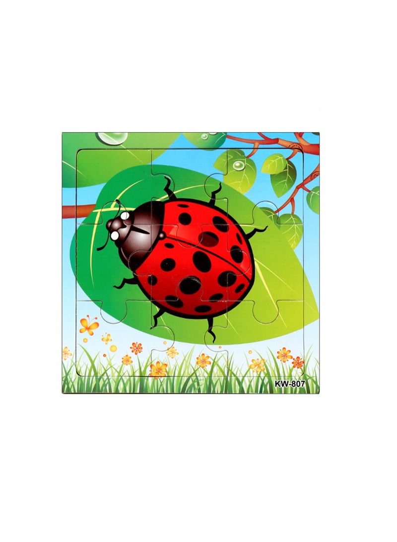 الأطفال التعليمية خشبية الكرتون الخنفساء بانوراما الألغاز مناسبة هدية 14.8 سنتيمتر * 14.8 سنتيمتر حقيبة حزمة