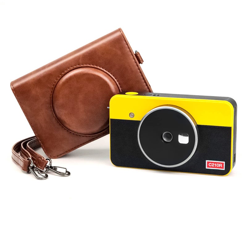 Rieibi Kodak Mini Shot 2 Retro Case, PU Leather Protective Case for Kodak Mini Shot 2 Retro 2-in-1 C210R Camera/Portable Instant Printer with Shoulder Strap - Image 1