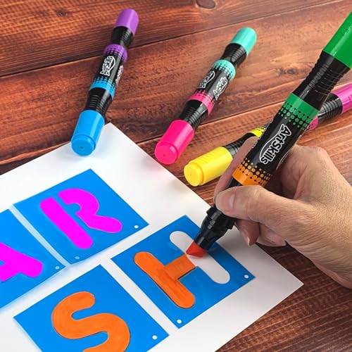 ArtSkills Jumbo Poster Markers for Kids, Neon Chisel Tip Markers, Dual-Tips, 8 Neon Colors, 4ct - Image 4