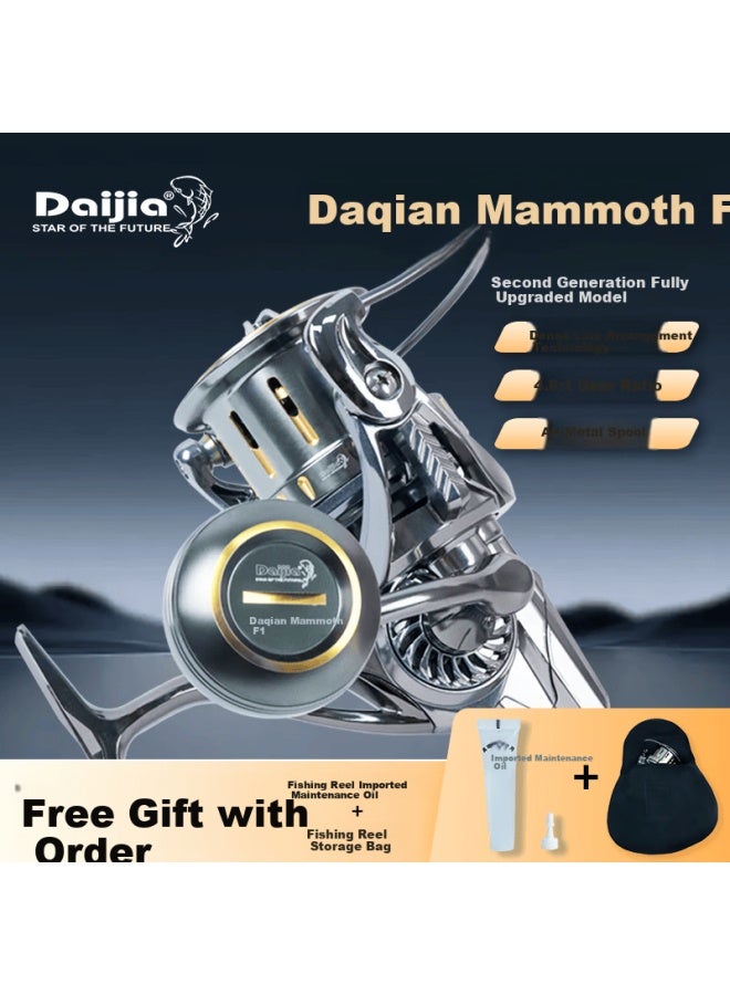 Daijia Daqian Mammoth F1 Full Metal Spinning Reel 6000 Model Waterproof Large Gapless Long Cast Fishing Reel - Image 1