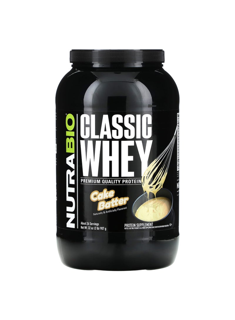 NutraBio Classic Whey Protein, Cake Batter, 2 lb (907 g)