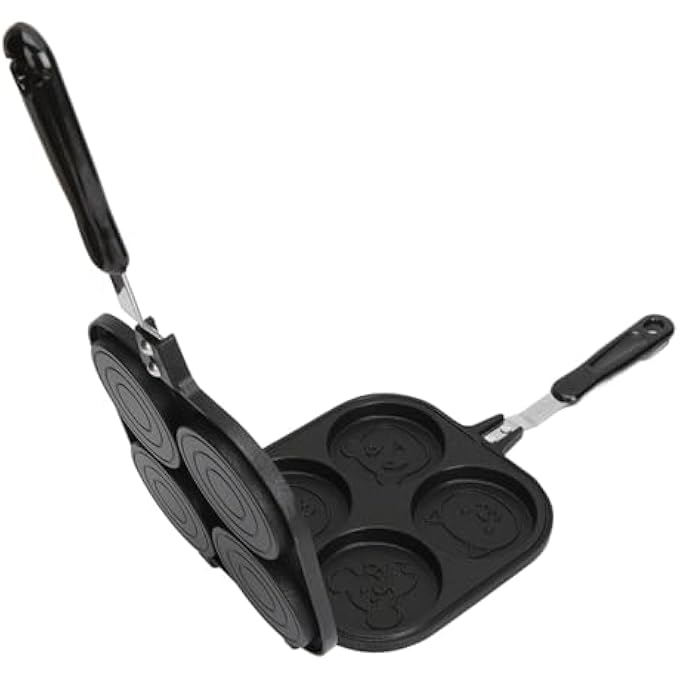 ريحني مقلاة فطائر مزدوجة الجوانب مصنوعة من سبائك الألومنيوم بطلاء مضاد للالتصاق وصانعة شطائر متعددة الوظائف وصانعة فطائر وخبز للطهي في الهواء الطلق - Image 5