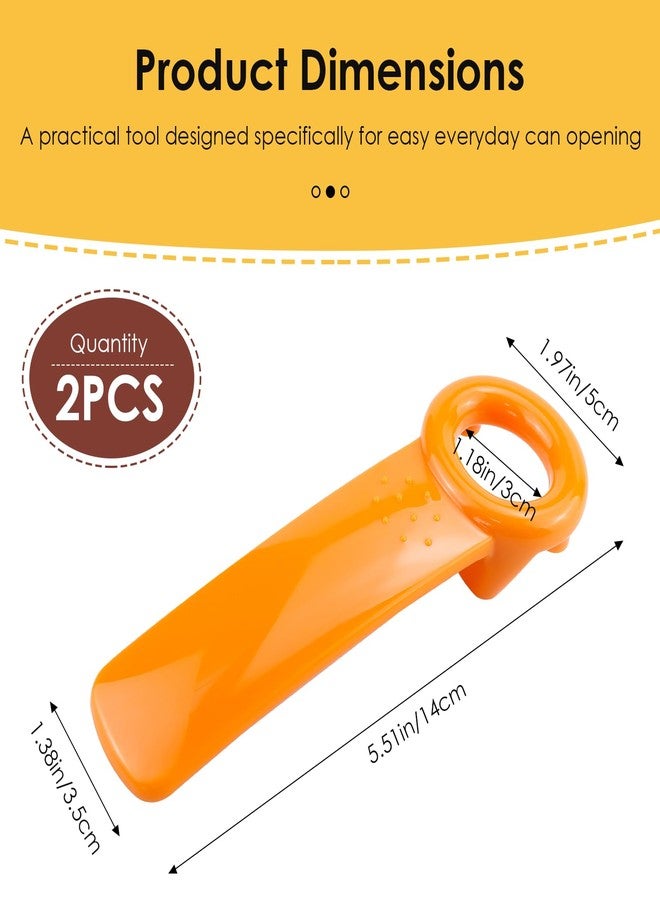 UPIQNG 2PCS Jar Key for Seniors, Plastic Jar Key Lid Opener Jar Lid Opener Durable Plastic Jar Lid Opener for Weak Hands Elderly Children (Orange) - Image 2