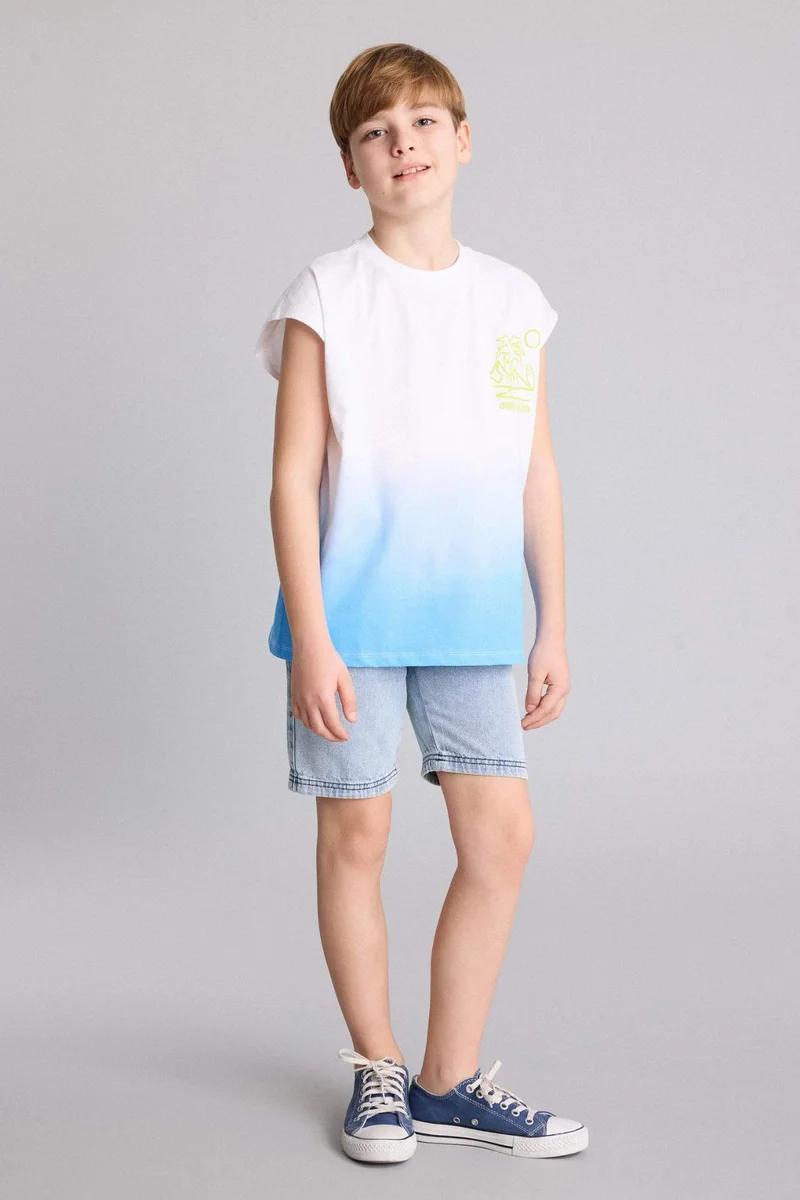 DeFacto Boy Oversize Fit Printed Crew Neck Short Sleeve T-shirt