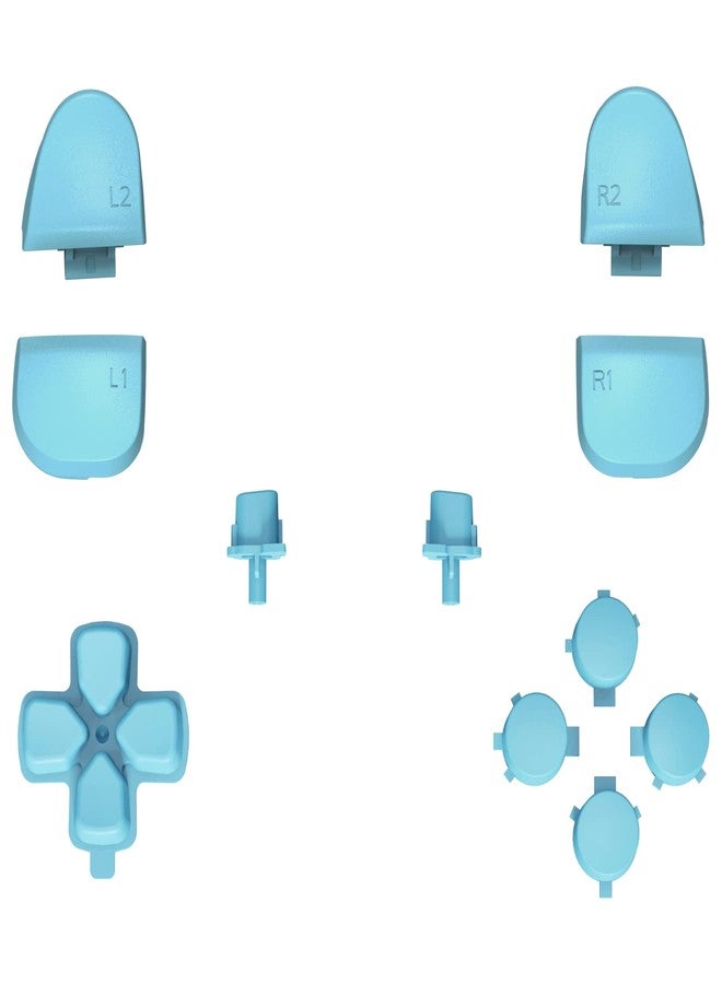 eXtremeRate أزرار بديلة من إكستريم ريت، أزرار D-pad R1 L1 R2 L2، أزرار مشاركة، أزرار أمامية، لون أزرق سماوي، مجموعة كاملة متوافقة مع وحدة تحكم PS5 موديلات BDM-030 BDM-040 BDM-050 BDM-060 - وحدة التحكم غير مشمولة - Image 4