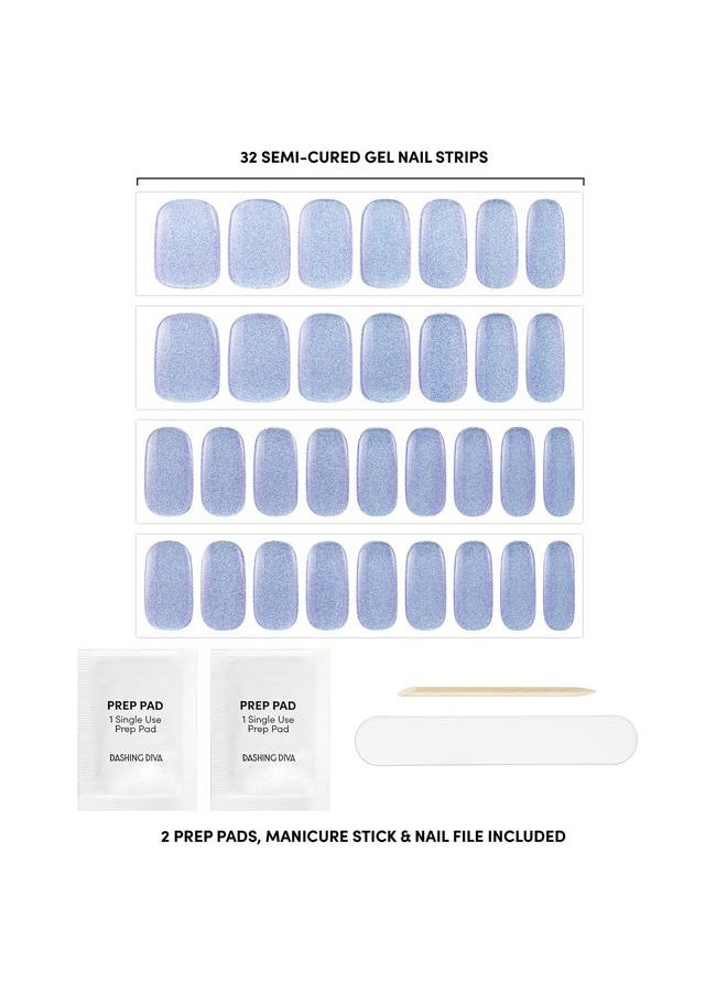 DASHING DIVA Glaze Nail Strips - Digital Lavender | Works with Any LED Nail Lamp | Long Lasting, Chip Resistant, Semicured Gel Nail Strips |  - Image 3