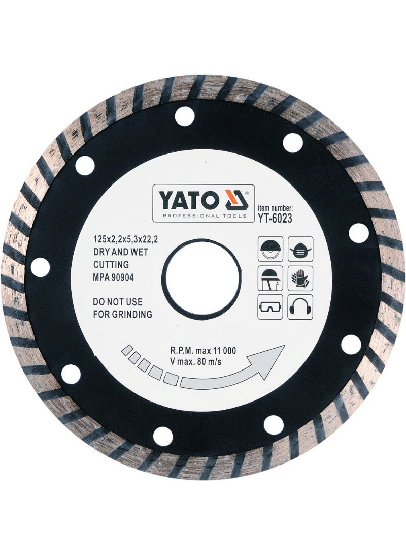 YATO Diamond Blade "Turbo" 125x2.6x22.2mm  YT-6023