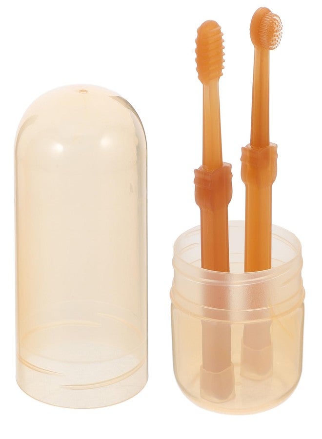 FONDOTIN 1Set Silicone Toothbrush for Cats and Dogs Double-Headed Pet Toothbrush Kit Soft Material for Gentle Cleaning for Small Dogs and Puppies Promotes Oral Health - Image 1