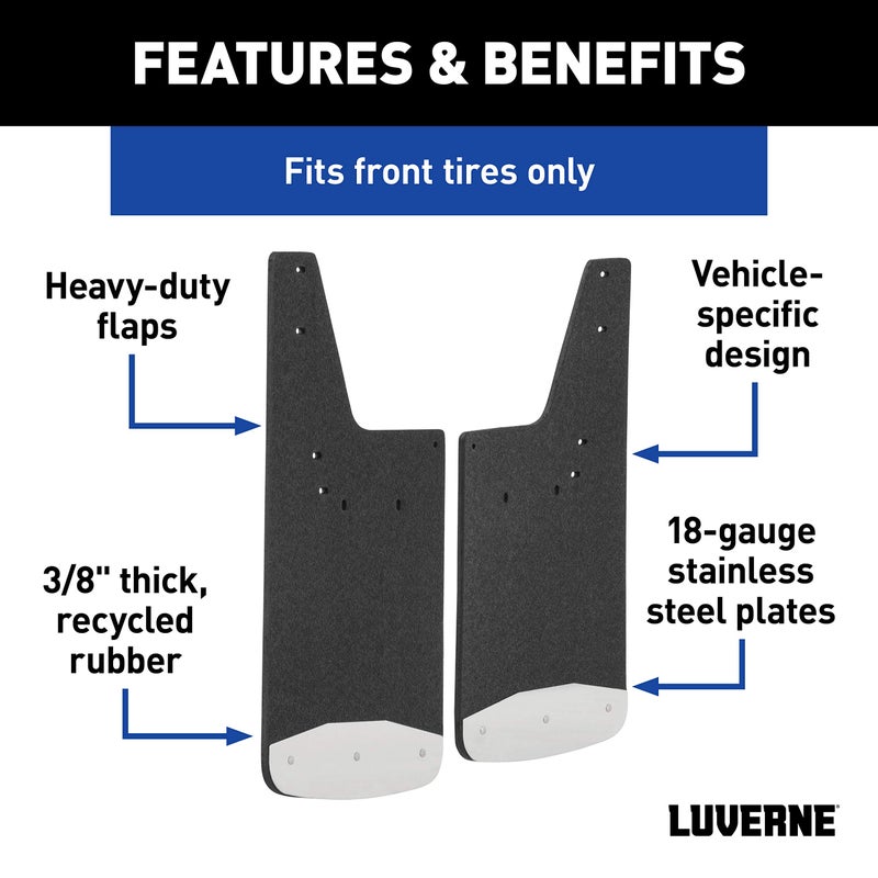 LUVERNE 250932 Front 12-Inch x 23-Inch Textured Rubber Mud Guards, Select Dodge, Ram 1500, 2500, 3500, 4500, 5500, 2 Flaps - Image 3