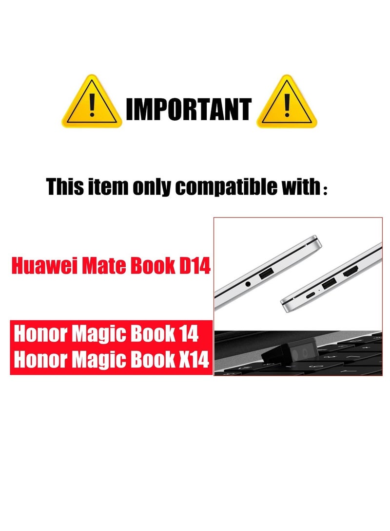 Hard Shell Case Protective Snap On Cover Compatible with Huawei MateBook Plastic Hard Shell Laptop Case Cover MateBook D14/MagicBook 14/X14 (2020/2021) - Crystal Black - Image 2