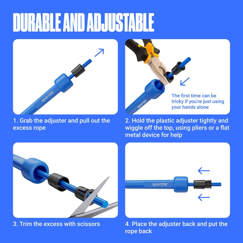 SPORTBIT Adjustable Jump Rope for Fitness - Jumping Rope for Women, Men. Lightweight Skipping Rope for Workout, Boxing, Exercise. Speed Jump Rope for Adults - Image 3