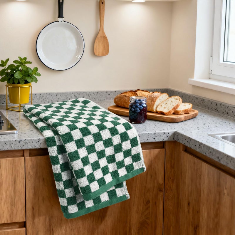 Jacquotha Checkered Hand Towels Set of 6, Cotton Bathroom & Kitchen Towels for Everyday Use, 13â€ x 29â€, Assorted Colors - Image 5