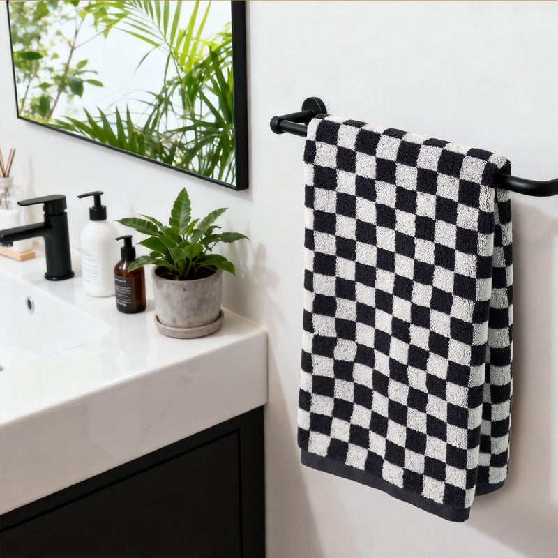 Jacquotha Checkered Hand Towels Set of 6, Cotton Bathroom & Kitchen Towels for Everyday Use, 13â€ x 29â€, Assorted Colors - Image 4