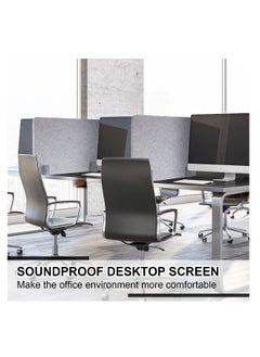 Generic 2 Pcs Desk Privacy Panel of Acoustic Freestanding, Desk Divider Desk Partition Noise Reducing Mounted Sound Proof Dividers, Lightweight with Support Feet for Classroom Room Table (Silver Gray)  - Image 4