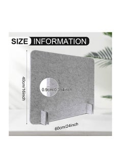Generic 2 Pcs Desk Privacy Panel of Acoustic Freestanding, Desk Divider Desk Partition Noise Reducing Mounted Sound Proof Dividers, Lightweight with Support Feet for Classroom Room Table (Silver Gray)  - Image 3