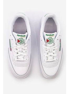 Reebok Men Club C 85 Lace Up Tennis Shoes, White  - Image 2