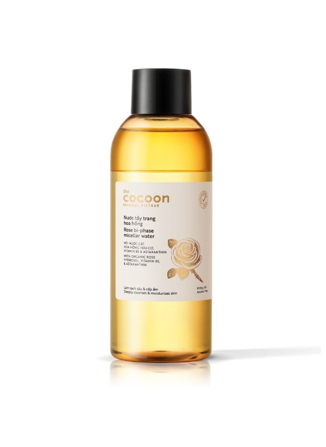The Cocoon Original Vietnam Rose Bi-Phase Micellar Water 310ml – Makeup Remover with Organic Rose Hydrosol, Vitamin B5 & Astaxanthin – Hydrating, Anti-Aging Cleanser for Sensitive Skin  - Image 1