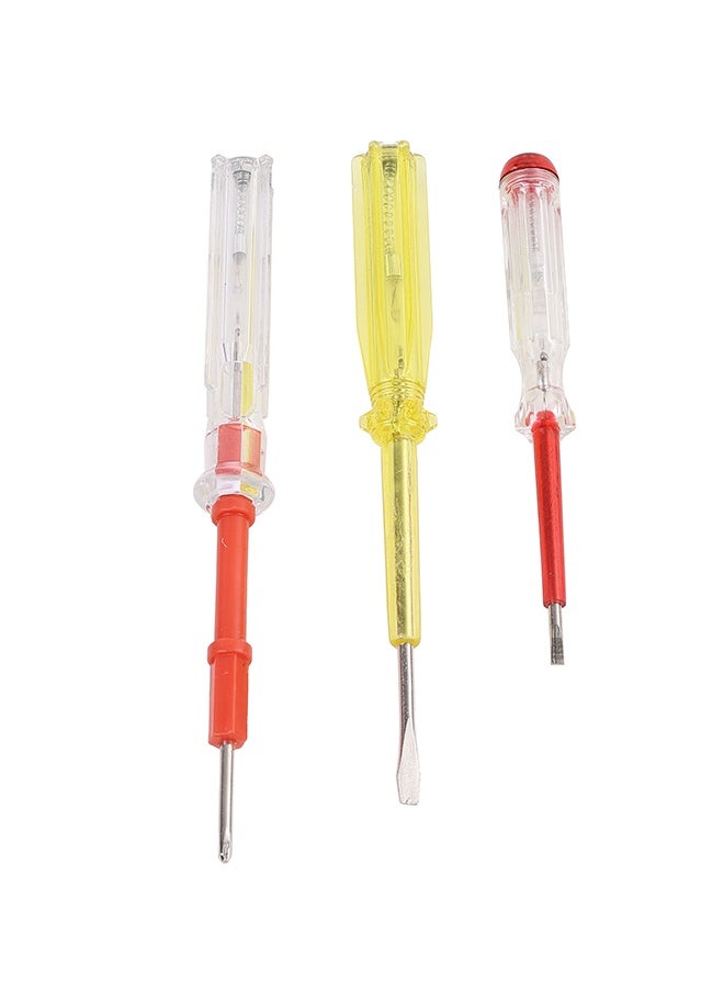 3-Piece Electrical Tester Screwdrivers - Voltage Tester Screwdriver Set for Circuit u0026 Outlet Testing with Insulated Handles, Flathead and Phillips Tips for DIY and Home Repair - Image 2