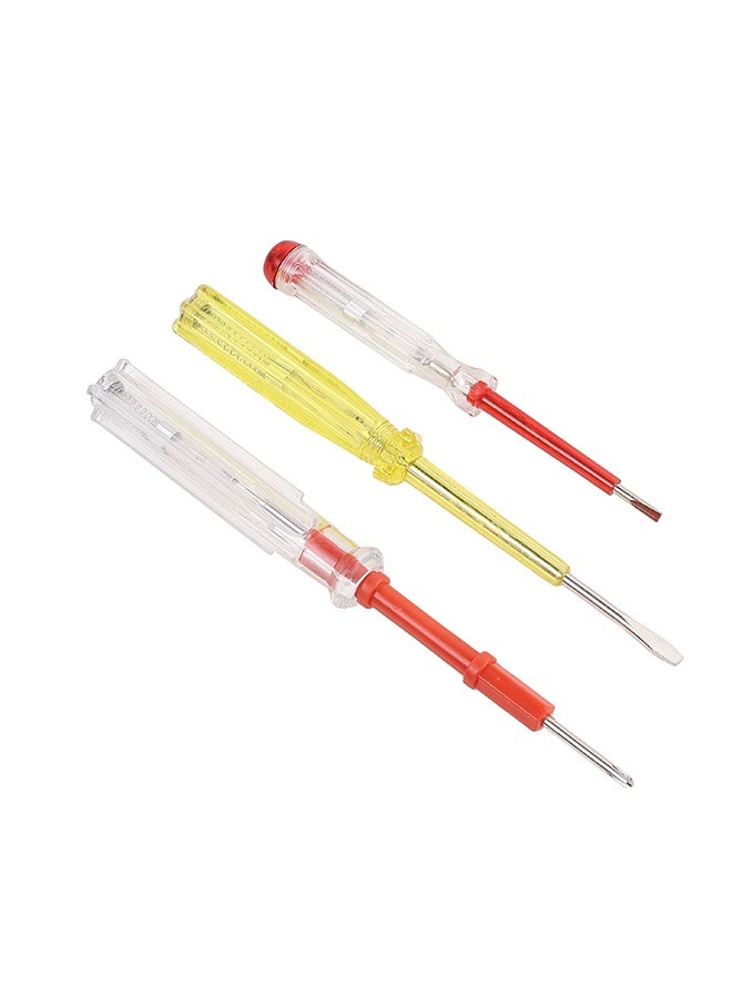 3-Piece Electrical Tester Screwdrivers - Voltage Tester Screwdriver Set for Circuit u0026 Outlet Testing with Insulated Handles, Flathead and Phillips Tips for DIY and Home Repair - Image 3