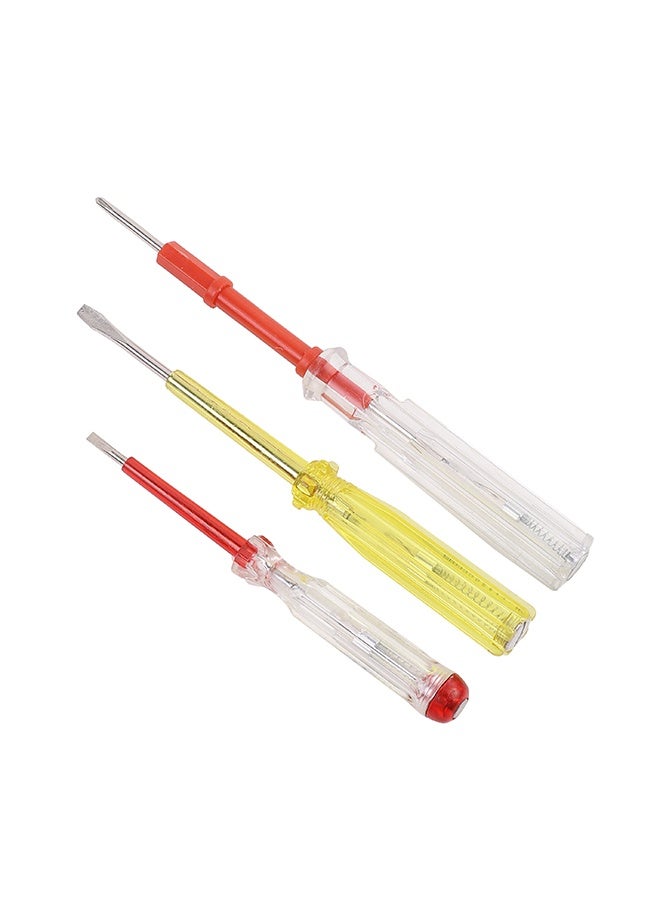 3-Piece Electrical Tester Screwdrivers - Voltage Tester Screwdriver Set for Circuit u0026 Outlet Testing with Insulated Handles, Flathead and Phillips Tips for DIY and Home Repair - Image 1