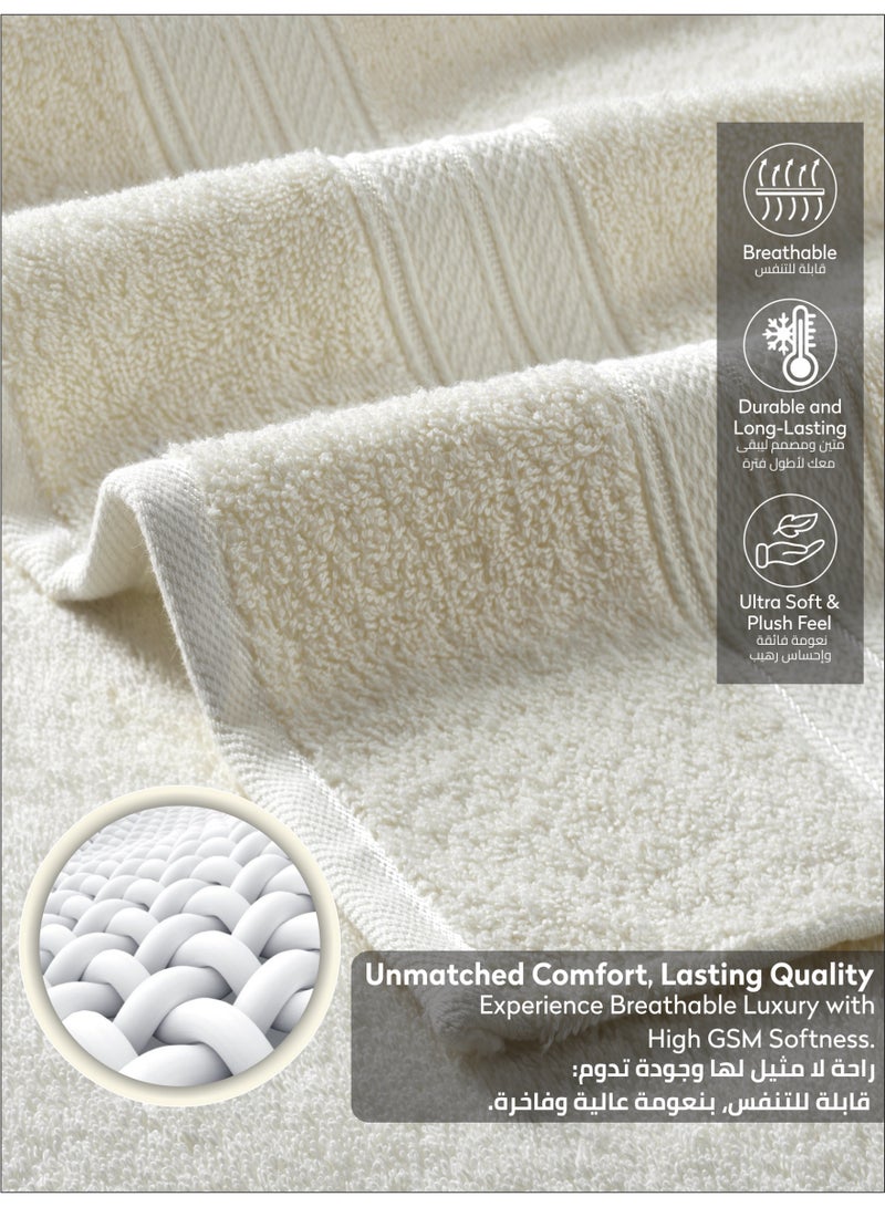 Donetella Premium 100 % Combed Cotton 4-Pcs Hand Towel Set (50 X 90 CM) 600 GSM Super Soft Hand Towel, Highly Absorbent, Quick Dry,Best Towel for Bathroom, Spa And Hotel,White - Image 5