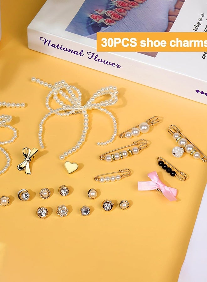 أورجنيزر 30 قطعة من حُلي الأحذية الرياضية - حُلي الدانتيل تحتوي على أقواس/مشابك/دبابيس/مجوهرات وديكورات ومجوهرات للأحذية - Image 3