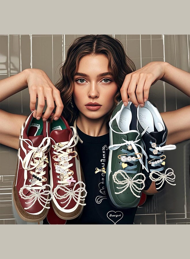 أورجنيزر 30 قطعة من حُلي الأحذية الرياضية - حُلي الدانتيل تحتوي على أقواس/مشابك/دبابيس/مجوهرات وديكورات ومجوهرات للأحذية - Image 4