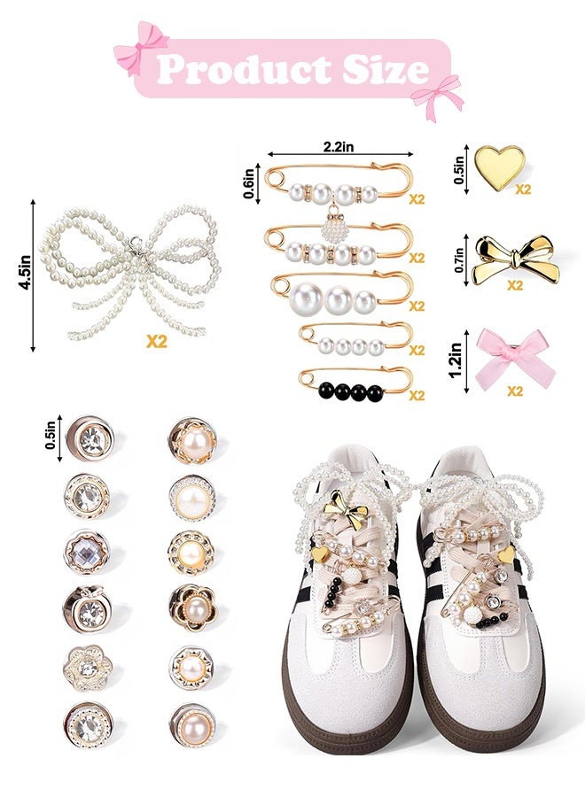 أورجنيزر 30 قطعة من حُلي الأحذية الرياضية - حُلي الدانتيل تحتوي على أقواس/مشابك/دبابيس/مجوهرات وديكورات ومجوهرات للأحذية - Image 2
