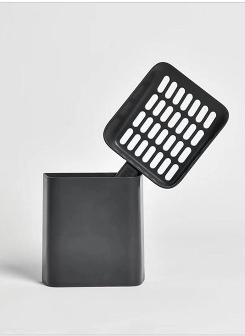 Cat Litter Scooper with Caddy Holder, Cat Scooper for Litter Box with Stand, A Nice Addition to cat Litter Tray and Box, Store cat Pooper Scooper When not in use, Modern, Durable and Cute