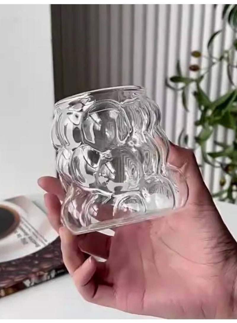 كوب زجاجي فقاعي، كوب عصير بسيط، كوب قهوة، كوب حليب، كوب الإفطار، كوب الحلوى، كوب مشروب بارد صيفي - Image 1