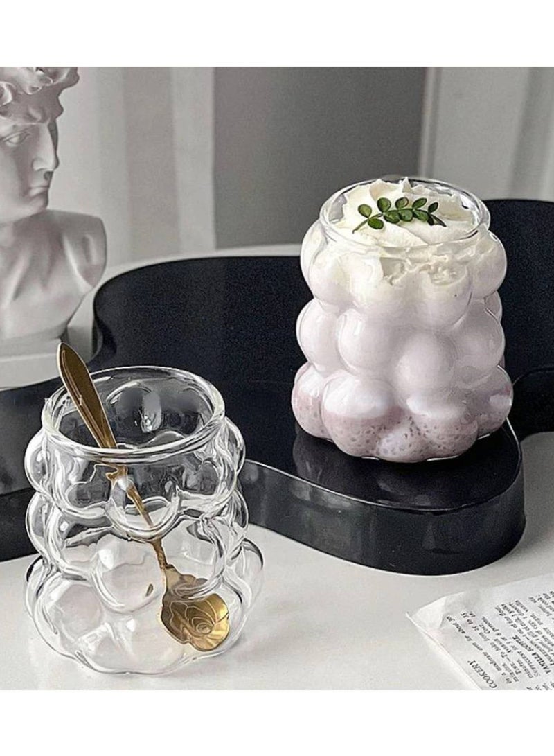 كوب زجاجي فقاعي، كوب عصير بسيط، كوب قهوة، كوب حليب، كوب الإفطار، كوب الحلوى، كوب مشروب بارد صيفي - Image 2