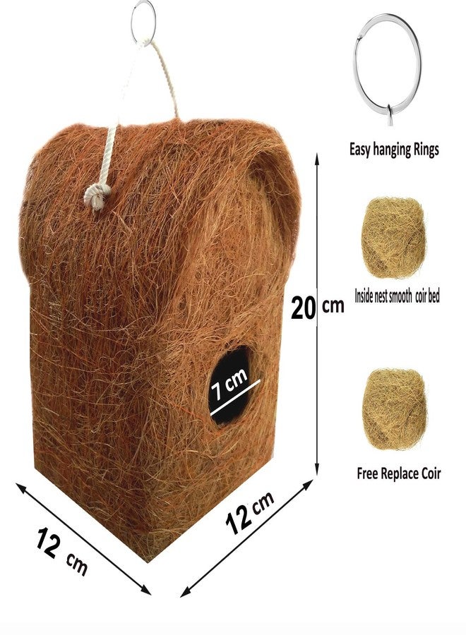 LIVEONCE 4 Pure Nest Bird House Purely Handmade with Easy Hanging Rings - Image 3