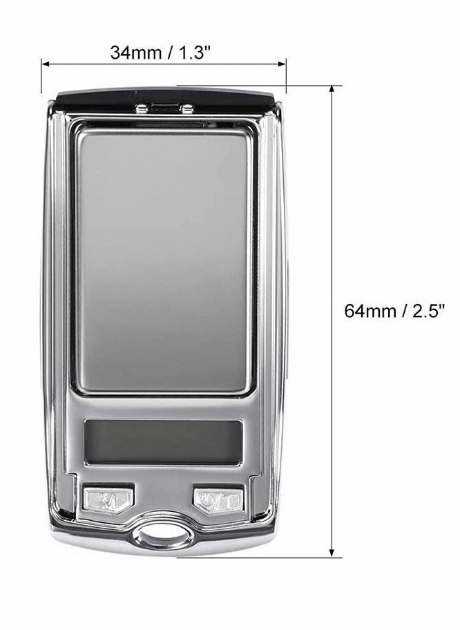 KASTWAVE - 200 G / 0.01G Mini Digital Pocket Scale, Precision Mini Portable Gram Scale with Ring Keychain, Multi-Function Car Key Shape Electronic Scale for Jewelry, Food (Silver) - Image 1