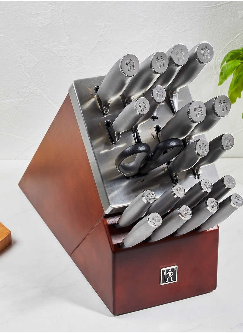 ZWILLING J.A. HENCKELS - 20-Pieces Modernist Self-Sharpening Knife Block Set Brown/Silver - Image 1