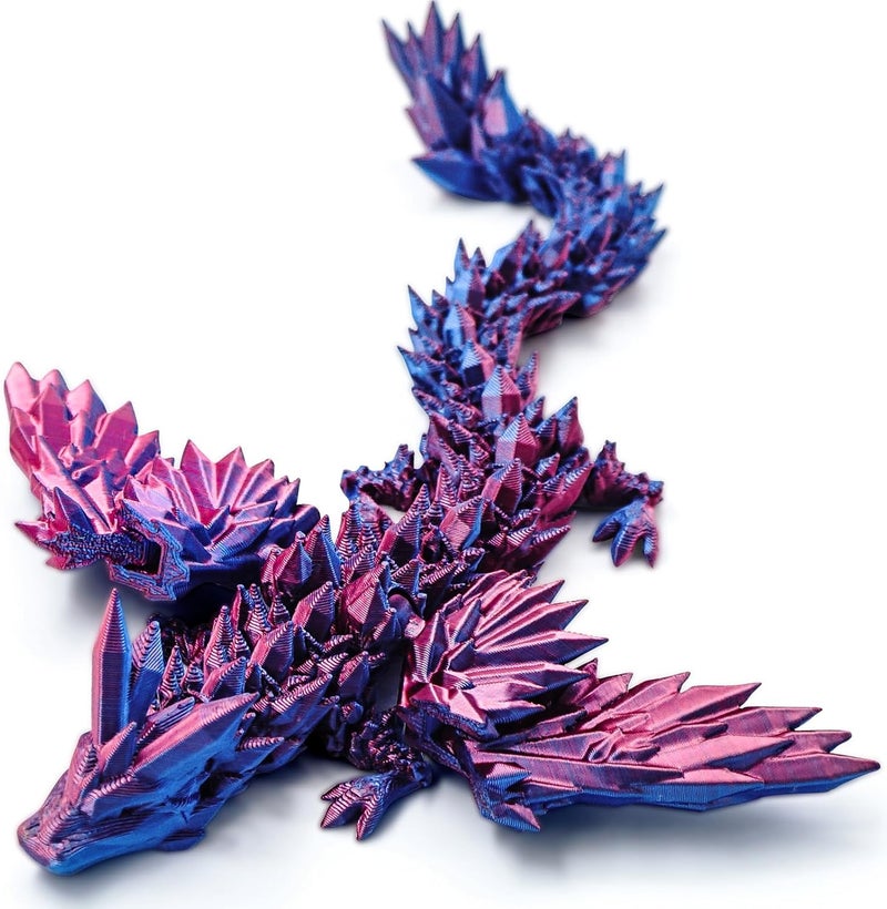 Dxldfks 3D Printed Dragon with Wings, 9" Articulated Winged Dragon for Home Office Decor, Executive Desk Toys - Image 1