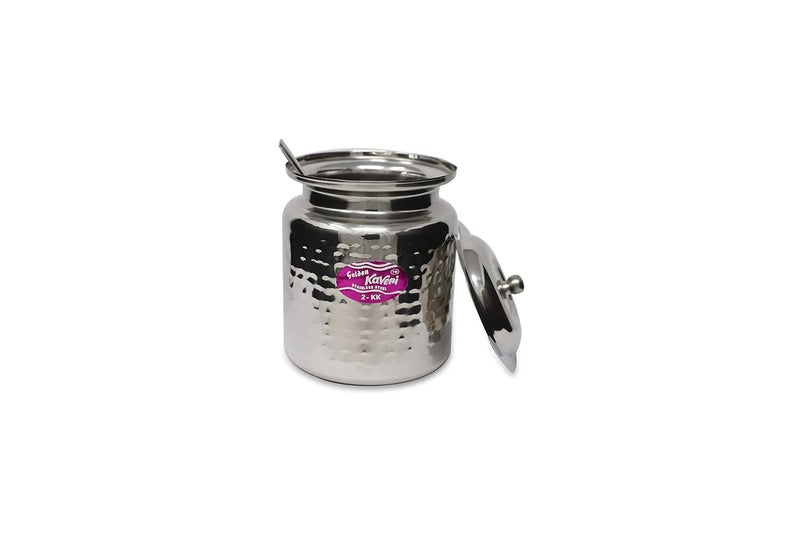 Kaveri Stainless Steel Oil And Ghee Container - 350 ml, Silver - Image 1