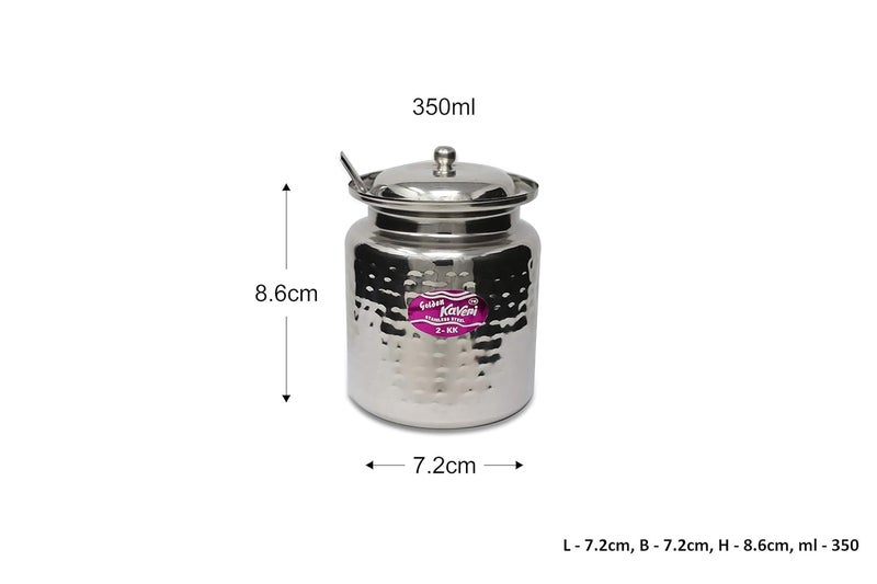 Kaveri Stainless Steel Oil And Ghee Container - 350 ml, Silver - Image 2