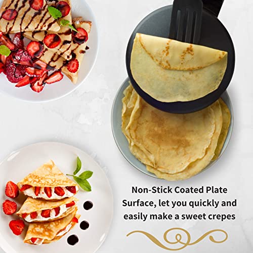 Moss & Stone Electric Crepe Maker – 8” Portable Crepe Pan Nonstick with Dipping Plate, Auto Shut-Off, On/Off Switch, Even Heating & One Automatic Temperature Control – Compact Crepe Maker - Image 5
