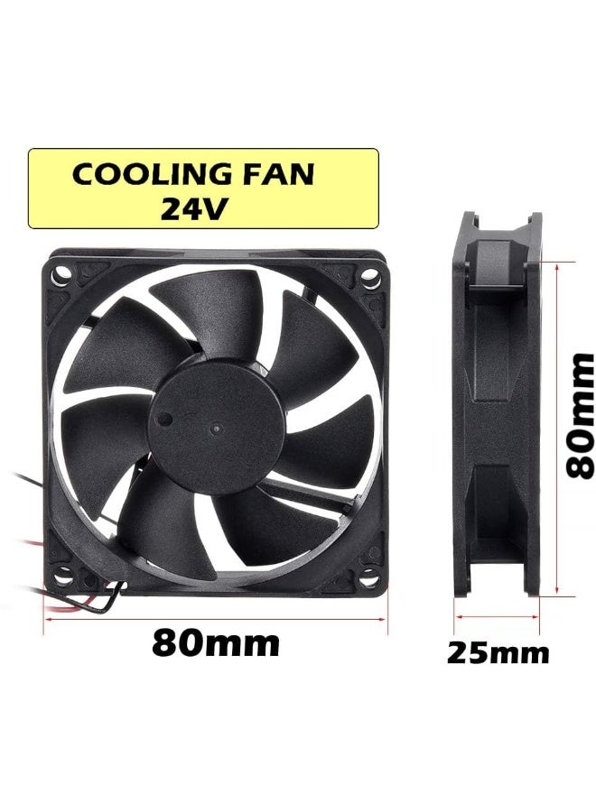 melfi Melfi Silent Brushless Cooling Fan  Ultra-Quiet Fan For Cpu, Gpu, Pc Case, Diy Electronics, Networking And Home Devices | Airflow, Long Lifespan, Multi-Purpose Use (24V, 80X80X25Mm)  - Image 2