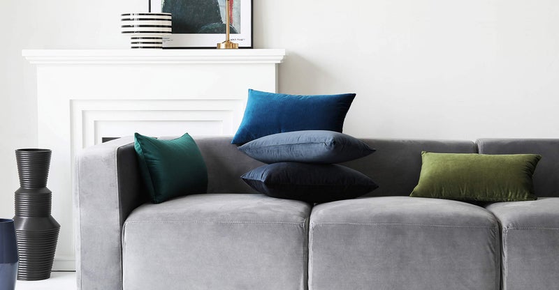 Mixhug Set of 2 Cozy Velvet Rectangle Decorative Throw Pillow Covers for Couch and Bed, Blue, 12 x 20 Inches - Image 3