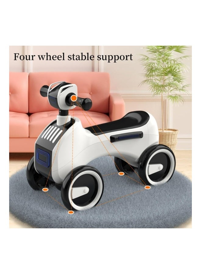 Starmarz - Kids LED Foot-To-Floor Ride-On Scooter - White - Image 2