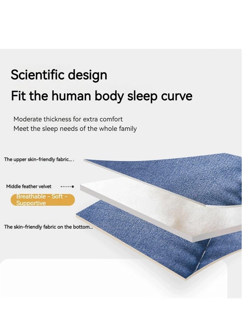 GUDOO مرتبة ناعمة من قماش الريش المخملي – وسادة سرير تاتامي قابلة للطي للسكن الجامعي أو المنزل، ناعمة وقابلة للتهوية، بحجم فردي 1.2×2 متر. - Image 4