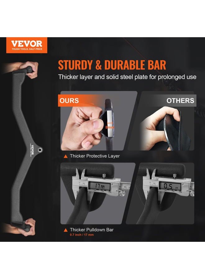 VEVOR LAT Pulldown Attachment, Cable Machine Rowing V-bar Attachment, Tricep Pull Down Bar, Back Strength Training Rubber Coated Handle Grip, Bicep Curl Tricep LAT Pulldown Bar for Home Gym Fitness - Image 2