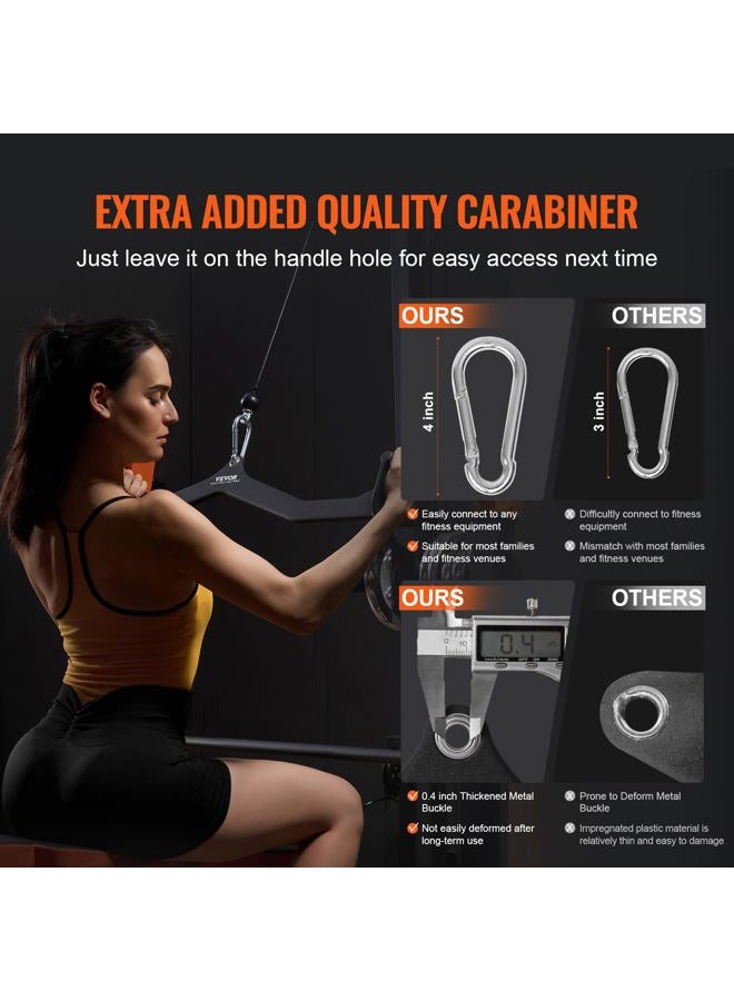 VEVOR LAT Pulldown Attachment, Cable Machine Rowing V-bar Attachment, Tricep Pull Down Bar, Back Strength Training Rubber Coated Handle Grip, Bicep Curl Tricep LAT Pulldown Bar for Home Gym Fitness - Image 4